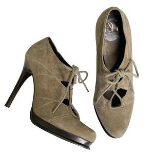 Diane von Furstenberg DVF Guardian Suede Taupe Stiletto